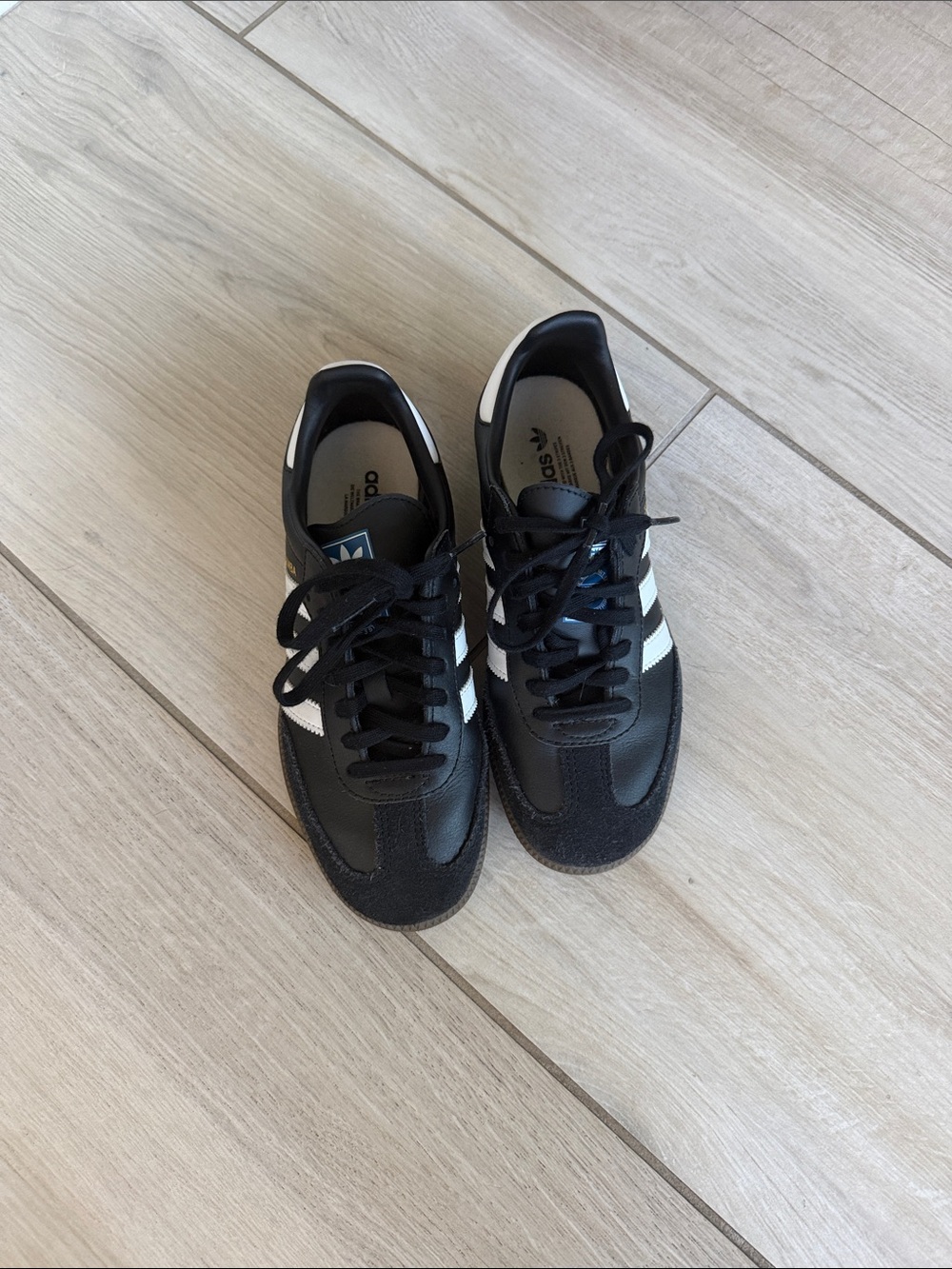 adidas Black and White Classic Three-Stripe Sneakers